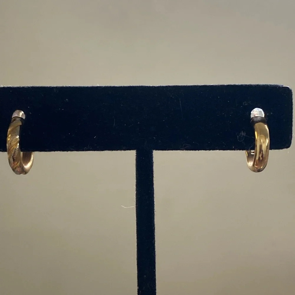 Tiny gold hoop earrings